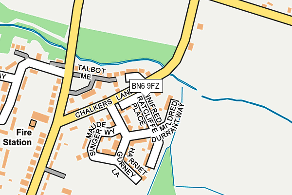 BN6 9FZ map - OS OpenMap – Local (Ordnance Survey) BN6 9FZ map - OS OpenMap – Local (Ordnance Survey)