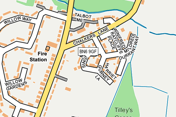 BN6 9GF map - OS OpenMap – Local (Ordnance Survey) BN6 9GF map - OS OpenMap – Local (Ordnance Survey)