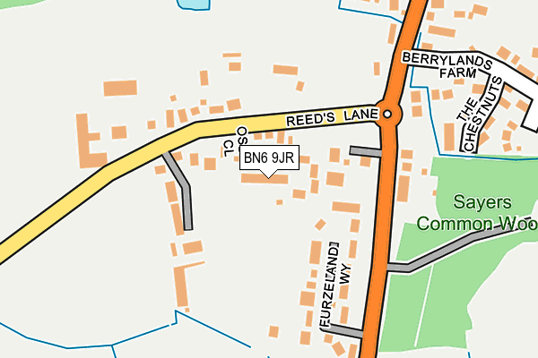 BN6 9JR map - OS OpenMap – Local (Ordnance Survey) BN6 9JR map - OS OpenMap – Local (Ordnance Survey)