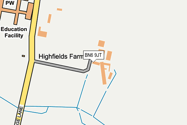 BN6 9JT map - OS OpenMap – Local (Ordnance Survey) BN6 9JT map - OS OpenMap – Local (Ordnance Survey)