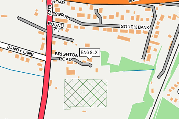 BN6 9LX map - OS OpenMap – Local (Ordnance Survey) BN6 9LX map - OS OpenMap – Local (Ordnance Survey)