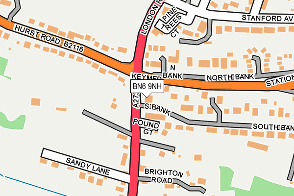 BN6 9NH map - OS OpenMap – Local (Ordnance Survey) BN6 9NH map - OS OpenMap – Local (Ordnance Survey)