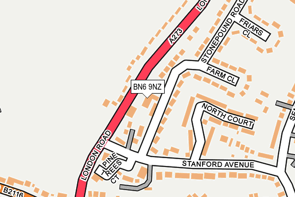 BN6 9NZ map - OS OpenMap – Local (Ordnance Survey) BN6 9NZ map - OS OpenMap – Local (Ordnance Survey)