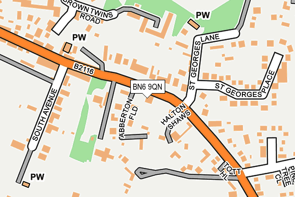 BN6 9QN map - OS OpenMap – Local (Ordnance Survey) BN6 9QN map - OS OpenMap – Local (Ordnance Survey)