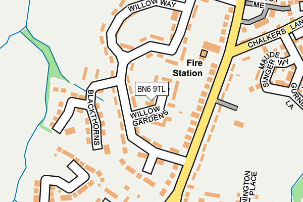 BN6 9TL map - OS OpenMap – Local (Ordnance Survey) BN6 9TL map - OS OpenMap – Local (Ordnance Survey)