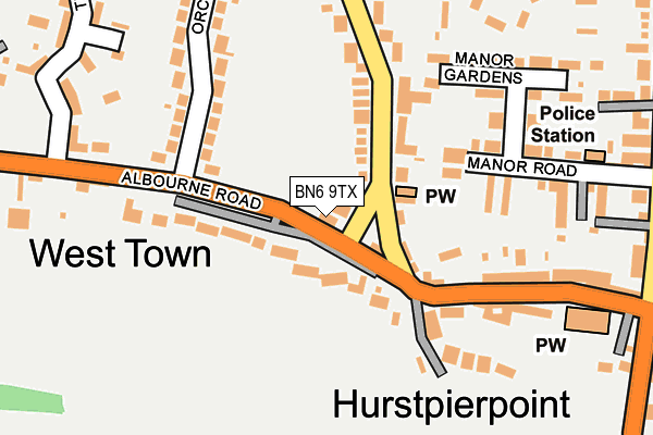 BN6 9TX map - OS OpenMap – Local (Ordnance Survey) BN6 9TX map - OS OpenMap – Local (Ordnance Survey)