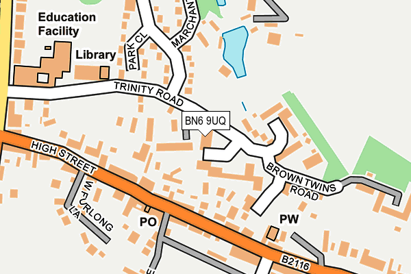BN6 9UQ map - OS OpenMap – Local (Ordnance Survey) BN6 9UQ map - OS OpenMap – Local (Ordnance Survey)