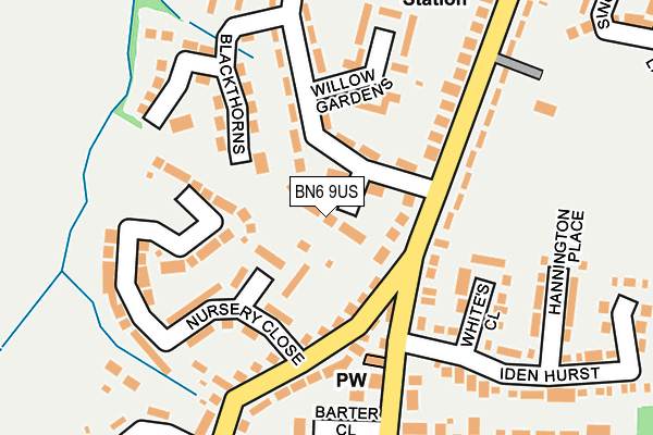 BN6 9US map - OS OpenMap – Local (Ordnance Survey) BN6 9US map - OS OpenMap – Local (Ordnance Survey)