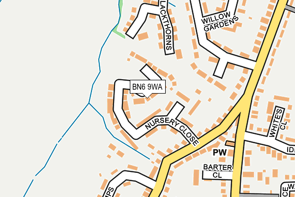 BN6 9WA map - OS OpenMap – Local (Ordnance Survey)