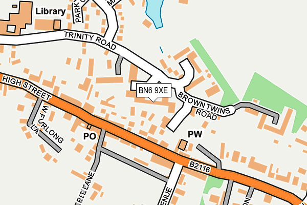 BN6 9XE map - OS OpenMap – Local (Ordnance Survey) BN6 9XE map - OS OpenMap – Local (Ordnance Survey)