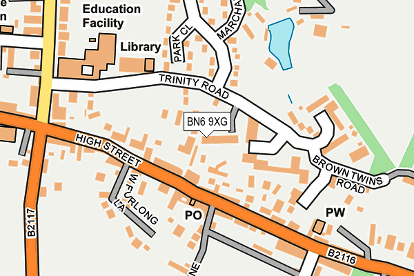 BN6 9XG map - OS OpenMap – Local (Ordnance Survey) BN6 9XG map - OS OpenMap – Local (Ordnance Survey)