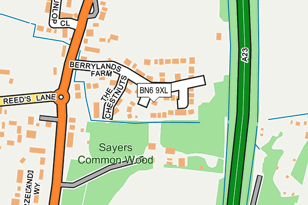 BN6 9XL map - OS OpenMap – Local (Ordnance Survey) BN6 9XL map - OS OpenMap – Local (Ordnance Survey)