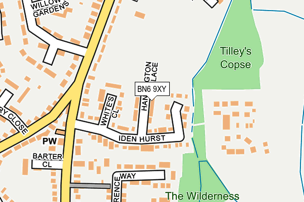 BN6 9XY map - OS OpenMap – Local (Ordnance Survey) BN6 9XY map - OS OpenMap – Local (Ordnance Survey)