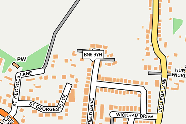 BN6 9YH map - OS OpenMap – Local (Ordnance Survey) BN6 9YH map - OS OpenMap – Local (Ordnance Survey)
