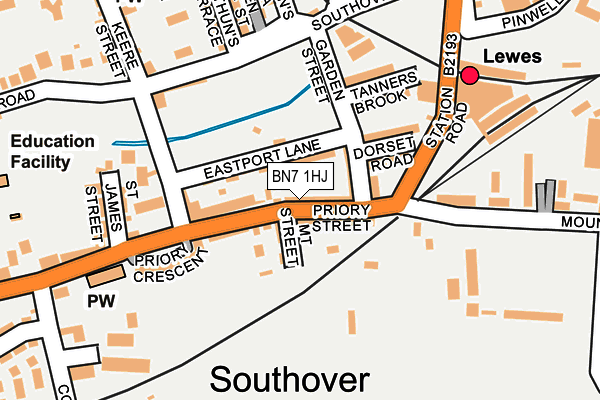 BN7 1HJ map - OS OpenMap – Local (Ordnance Survey)