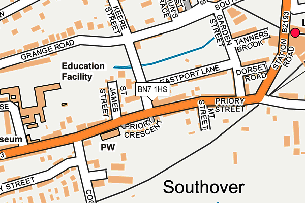 BN7 1HS map - OS OpenMap – Local (Ordnance Survey) BN7 1HS map - OS OpenMap – Local (Ordnance Survey)