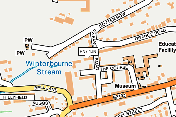 BN7 1JN map - OS OpenMap – Local (Ordnance Survey) BN7 1JN map - OS OpenMap – Local (Ordnance Survey)