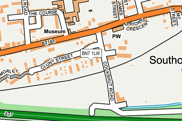 BN7 1LW map - OS OpenMap – Local (Ordnance Survey) BN7 1LW map - OS OpenMap – Local (Ordnance Survey)