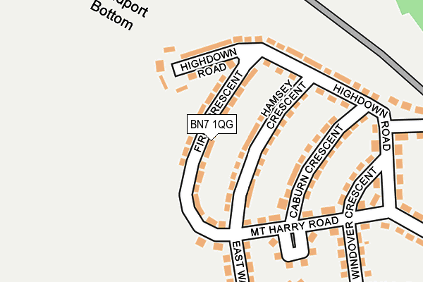 BN7 1QG map - OS OpenMap – Local (Ordnance Survey)