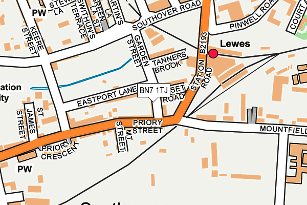 BN7 1TJ map - OS OpenMap – Local (Ordnance Survey)