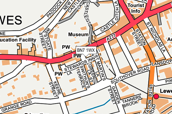 BN7 1WX map - OS OpenMap – Local (Ordnance Survey)
