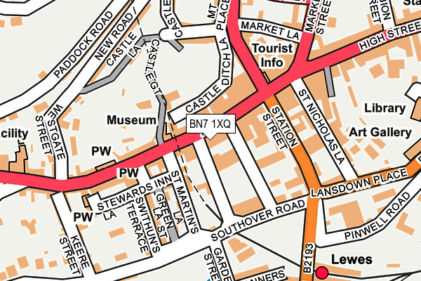 BN7 1XQ map - OS OpenMap – Local (Ordnance Survey)