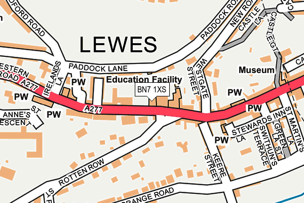 BN7 1XS map - OS OpenMap – Local (Ordnance Survey) BN7 1XS map - OS OpenMap – Local (Ordnance Survey)
