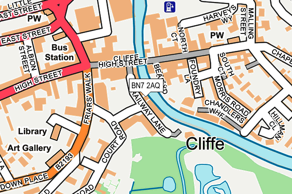 BN7 2AQ map - OS OpenMap – Local (Ordnance Survey) BN7 2AQ map - OS OpenMap – Local (Ordnance Survey)