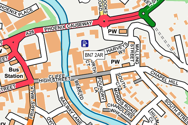 BN7 2AR map - OS OpenMap – Local (Ordnance Survey) BN7 2AR map - OS OpenMap – Local (Ordnance Survey)