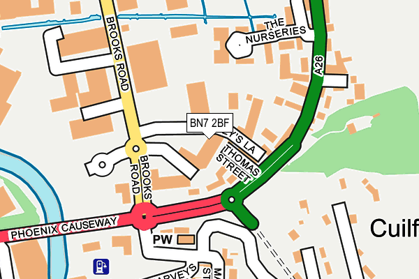 BN7 2BF map - OS OpenMap – Local (Ordnance Survey) BN7 2BF map - OS OpenMap – Local (Ordnance Survey)