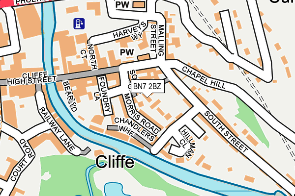 BN7 2BZ map - OS OpenMap – Local (Ordnance Survey) BN7 2BZ map - OS OpenMap – Local (Ordnance Survey)
