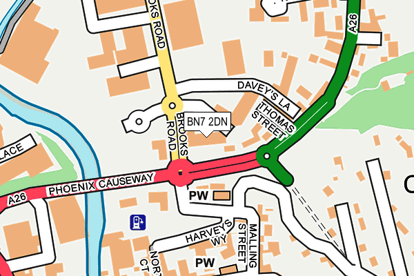 BN7 2DN map - OS OpenMap – Local (Ordnance Survey) BN7 2DN map - OS OpenMap – Local (Ordnance Survey)