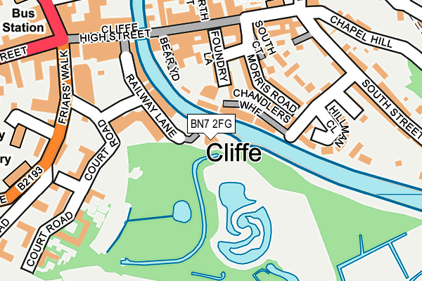 BN7 2FG map - OS OpenMap – Local (Ordnance Survey) BN7 2FG map - OS OpenMap – Local (Ordnance Survey)