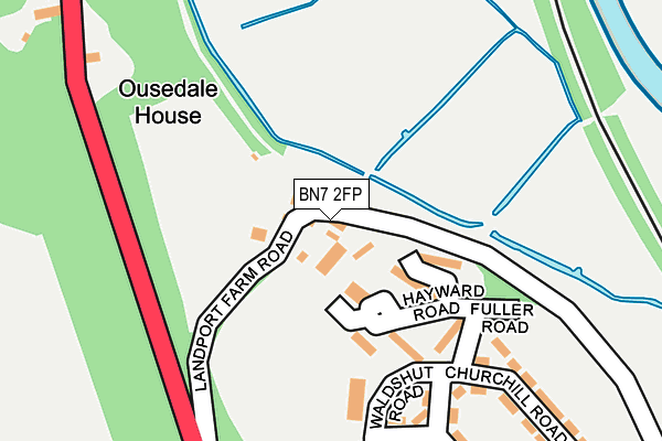 BN7 2FP map - OS OpenMap – Local (Ordnance Survey) BN7 2FP map - OS OpenMap – Local (Ordnance Survey)