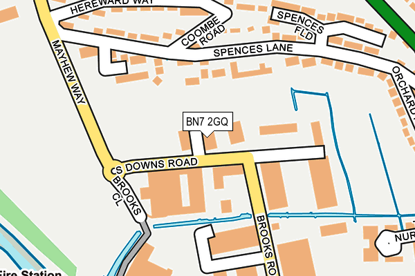 BN7 2GQ map - OS OpenMap – Local (Ordnance Survey) BN7 2GQ map - OS OpenMap – Local (Ordnance Survey)