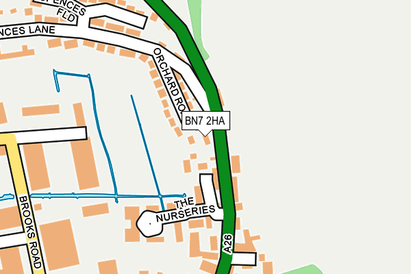 BN7 2HA map - OS OpenMap – Local (Ordnance Survey) BN7 2HA map - OS OpenMap – Local (Ordnance Survey)