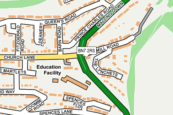 BN7 2RS map - OS OpenMap – Local (Ordnance Survey) BN7 2RS map - OS OpenMap – Local (Ordnance Survey)