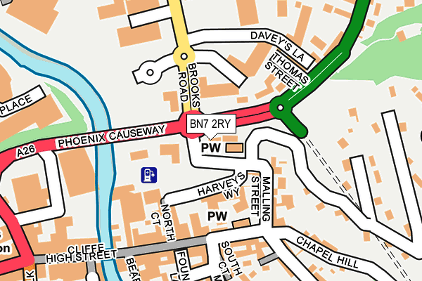 BN7 2RY map - OS OpenMap – Local (Ordnance Survey) BN7 2RY map - OS OpenMap – Local (Ordnance Survey)