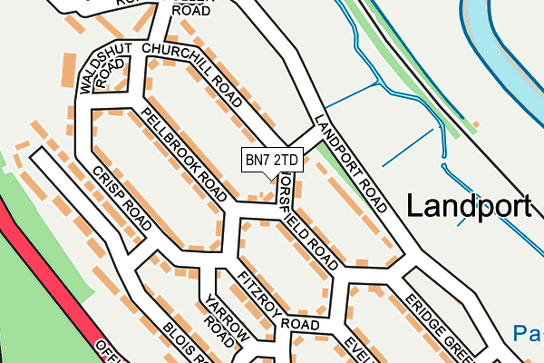BN7 2TD map - OS OpenMap – Local (Ordnance Survey) BN7 2TD map - OS OpenMap – Local (Ordnance Survey)