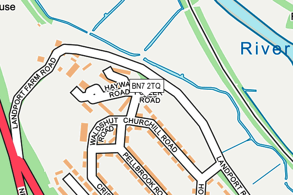 BN7 2TQ map - OS OpenMap – Local (Ordnance Survey) BN7 2TQ map - OS OpenMap – Local (Ordnance Survey)