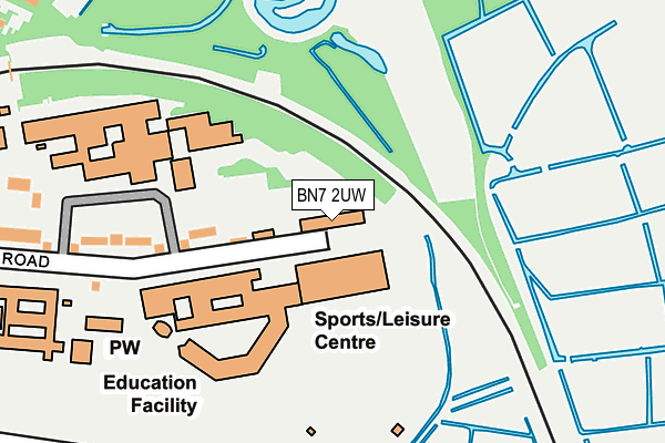 BN7 2UW map - OS OpenMap – Local (Ordnance Survey) BN7 2UW map - OS OpenMap – Local (Ordnance Survey)