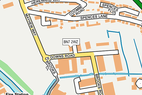 BN7 2WZ map - OS OpenMap – Local (Ordnance Survey) BN7 2WZ map - OS OpenMap – Local (Ordnance Survey)