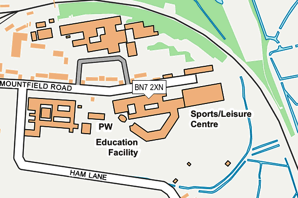 BN7 2XN map - OS OpenMap – Local (Ordnance Survey) BN7 2XN map - OS OpenMap – Local (Ordnance Survey)
