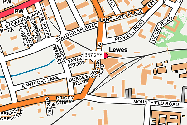BN7 2YY map - OS OpenMap – Local (Ordnance Survey) BN7 2YY map - OS OpenMap – Local (Ordnance Survey)