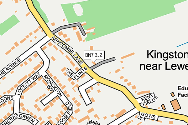 BN7 3JZ map - OS OpenMap – Local (Ordnance Survey) BN7 3JZ map - OS OpenMap – Local (Ordnance Survey)