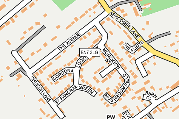 BN7 3LG map - OS OpenMap – Local (Ordnance Survey) BN7 3LG map - OS OpenMap – Local (Ordnance Survey)