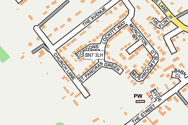 BN7 3LH map - OS OpenMap – Local (Ordnance Survey) BN7 3LH map - OS OpenMap – Local (Ordnance Survey)