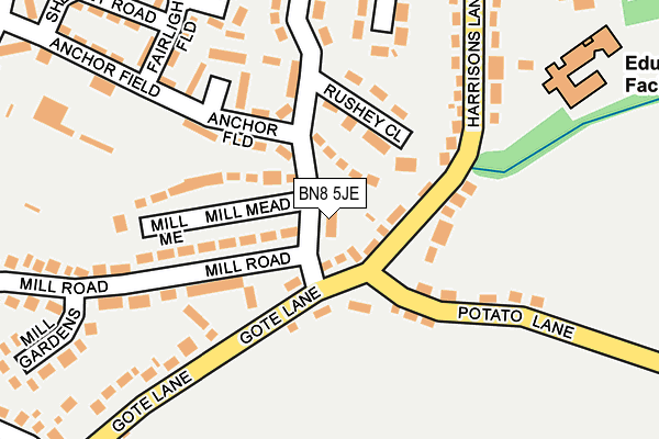BN8 5JE map - OS OpenMap – Local (Ordnance Survey) BN8 5JE map - OS OpenMap – Local (Ordnance Survey)