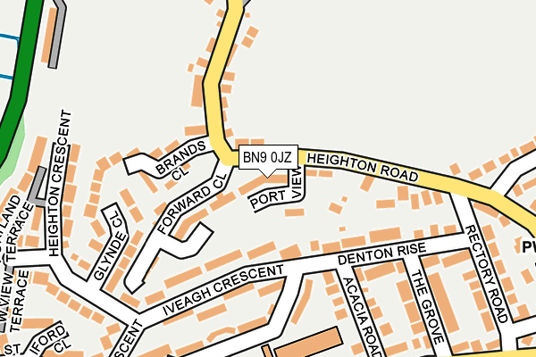 BN9 0JZ map - OS OpenMap – Local (Ordnance Survey)