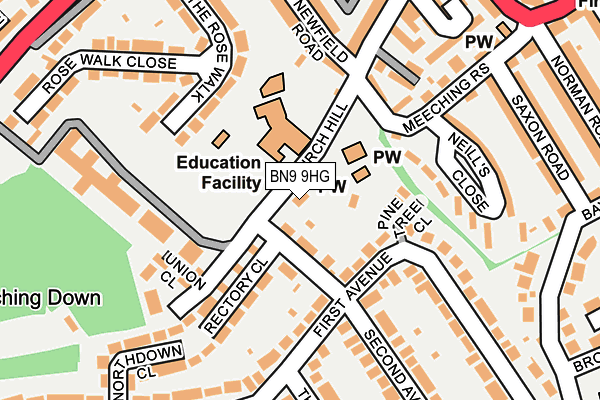 BN9 9HG map - OS OpenMap – Local (Ordnance Survey)
